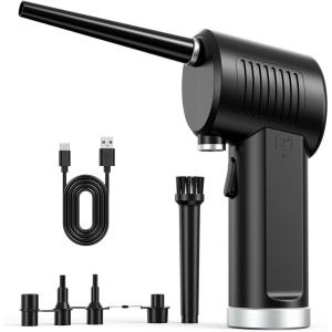 imageKoonie Cordless Air Duster Battery Operated Computer Cleaning Duster Portable Replaces Compressed Air Cans 8000mAh 10W Fast Charging Air Blower No Gas for Computer Keyboard Car Pet HouseCD01