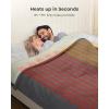imageElectric Heated Throw Blanket Queen Size 84quotX90quot Heating Bed Blankets with 10 Heating Levels 10h Auto Off 2 Temperature Controllers Soft Flannel Warm Electric Blanket with OverHeated Protection
