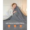 imageElectric Heated Throw Blanket Queen Size 84quotX90quot Heating Bed Blankets with 10 Heating Levels 10h Auto Off 2 Temperature Controllers Soft Flannel Warm Electric Blanket with OverHeated Protection