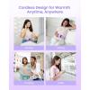 imageHeating Pad for Period Cramps Fast Heating with 6 Heat Levels and 6 Massage Modes Portable Menstrual Heating Pad Belly Period Massager for Women and Girls PinkPurple