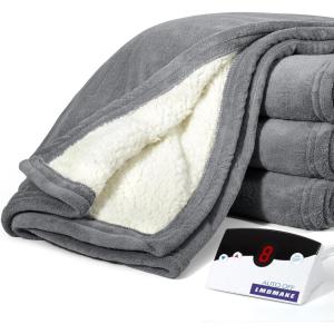 imageElectric Heated Throw Blanket Twin Size 62quotX84quot Heating Bed Blankets Throw with 10 Heating Levels 10h Auto Off Soft Flannel Warm Electric Blanket with OverHeated Protection Ul Certification