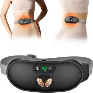 imageHeating Pad for Period Cramps Fast Heating with 6 Heat Levels and 6 Massage Modes Portable Menstrual Heating Pad Belly Period Massager for Women and Girls PinkBlack1800mah