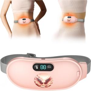 imageHeating Pad for Period Cramps Fast Heating with 6 Heat Levels and 6 Massage Modes Portable Menstrual Heating Pad Belly Period Massager for Women and Girls PinkPink1800mah