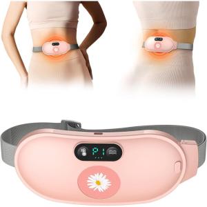 imageHeating Pad for Period Cramps Fast Heating with 6 Heat Levels and 6 Massage Modes Portable Menstrual Heating Pad Belly Period Massager for Women and Girls PinkPink2500mah