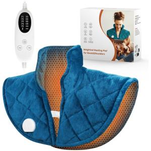 imageWeighted Heating Pad for Neck and Shoulders and Back 25lb Electric Heat Pad for Pain Relief Shoulder Heating Pad with 5 Heat Settings 4 Timer Settings Valentines Day Gifts UL CE Certification1922 Inch