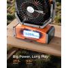 image8 Portable Rechargeable Fan Battery Operated Camping Fan with 27H Work Hours Remote Auto Oscillation Timer Hook for RV Tent Hurricane Emergency OrangeOrange