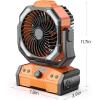 image8 Portable Rechargeable Fan Battery Operated Camping Fan with 27H Work Hours Remote Auto Oscillation Timer Hook for RV Tent Hurricane Emergency OrangeOrange