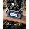 image8 Portable Rechargeable Fan Battery Operated Camping Fan with 27H Work Hours Remote Auto Oscillation Timer Hook for RV Tent Hurricane Emergency OrangeBlack