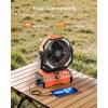 image8 Portable Rechargeable Fan Battery Operated Camping Fan with 27H Work Hours Remote Auto Oscillation Timer Hook for RV Tent Hurricane Emergency OrangeOrange