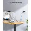 imageKoonie 10000mAh Clip on Fan Rechargeable 8Inch Battery Operated Desk Fan USB Fan 4 Speeds Strong Airflow Sturdy Clamp for Golf Cart Office Desk Outdoor Travel Camping Tent Gym TreadmillBlackWhite