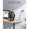 imageKoonie 10000mAh Clip on Fan Rechargeable 8Inch Battery Operated Desk Fan USB Fan 4 Speeds Strong Airflow Sturdy Clamp for Golf Cart Office Desk Outdoor Travel Camping Tent Gym TreadmillBlackBlack