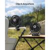 imageKoonie 10000mAh Clip on Fan Rechargeable 8Inch Battery Operated Desk Fan USB Fan 4 Speeds Strong Airflow Sturdy Clamp for Golf Cart Office Desk Outdoor Travel Camping Tent Gym TreadmillBlackGloss Black with LED