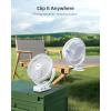 imageKoonie 10000mAh Clip on Fan Rechargeable 8Inch Battery Operated Desk Fan USB Fan 4 Speeds Strong Airflow Sturdy Clamp for Golf Cart Office Desk Outdoor Travel Camping Tent Gym TreadmillBlackWhite