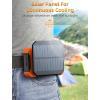 imageKoonie 10000mAh Waist Clip Fan with Solar Panel 30H Working Time Personal LED Light Battery Powered Belt Fan Strong Airflow 3 Speeds Body for Outdoor Working Camping HikingOrange10000mAh