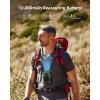 imageKoonie 10000mAh Waist Clip Fan with Solar Panel 30H Working Time Personal LED Light Battery Powered Belt Fan Strong Airflow 3 Speeds Body for Outdoor Working Camping HikingGreen10000mAh