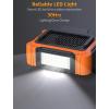 imageKoonie 10000mAh Waist Clip Fan with Solar Panel 30H Working Time Personal LED Light Battery Powered Belt Fan Strong Airflow 3 Speeds Body for Outdoor Working Camping HikingOrange10000mAh