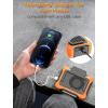 imageKoonie 10000mAh Waist Clip Fan with Solar Panel 30H Working Time Personal LED Light Battery Powered Belt Fan Strong Airflow 3 Speeds Body for Outdoor Working Camping HikingOrange10000mAh