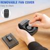imageKoonie 10000mAh Waist Clip Fan with Solar Panel 30H Working Time Personal LED Light Battery Powered Belt Fan Strong Airflow 3 Speeds Body for Outdoor Working Camping HikingClassic