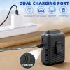 imageKoonie 10000mAh Waist Clip Fan with Solar Panel 30H Working Time Personal LED Light Battery Powered Belt Fan Strong Airflow 3 Speeds Body for Outdoor Working Camping HikingClassic