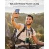 imageKoonie 10000mAh Waist Clip Fan with Solar Panel 30H Working Time Personal LED Light Battery Powered Belt Fan Strong Airflow 3 Speeds Body for Outdoor Working Camping HikingGreen10000mAh