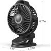 imageKoonie Portable Clip On Fan Small USB Fan Battery Operated 3 Speed Rechargeable Mini Fan With LED Display 360 Rotate Personal Cooling Desk Fan for Stroller Travel Camping Golf Gymblack