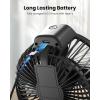 imageKoonie Portable Clip On Fan Small USB Fan Battery Operated 3 Speed Rechargeable Mini Fan With LED Display 360 Rotate Personal Cooling Desk Fan for Stroller Travel Camping Golf Gymblack