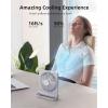 imageKoonie Portable Desk Fan 3520hrs Battery Operated Small USB Fan with Ultra Quiet 220 Tilt Folding Rechargeable Personal Fan with 3 Speeds Strong Wind for Home Office Desktop WhiteWhite