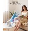 imageKoonie Portable Desk Fan 3520hrs Battery Operated Small USB Fan with Ultra Quiet 220 Tilt Folding Rechargeable Personal Fan with 3 Speeds Strong Wind for Home Office Desktop WhiteWhite