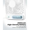 imageKoonie Portable Desk Fan 3520hrs Battery Operated Small USB Fan with Ultra Quiet 220 Tilt Folding Rechargeable Personal Fan with 3 Speeds Strong Wind for Home Office Desktop WhiteMini White