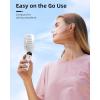imageKoonie Portable Handheld Fan Battery Operated Fan with Base 8 Hours Digital Display 5 Speeds 90 Ajustable Rechargeable Mini Fan for Outdoor Indoor PinkWhite