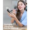 imageKoonie Portable Handheld Fan Foldable Mini Hand Held Fan Small Pocket Fan Battery Operated Fan with 8 Working Hours for Women Outdoor Pinkblack