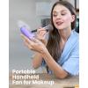 imageKoonie Portable Handheld Fan Foldable Mini Hand Held Fan Small Pocket Fan Battery Operated Fan with 8 Working Hours for Women Outdoor Pinkpurple