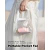 imageKoonie Portable Mini Handheld Personal Fan Powerful 3 Speeds Small Desk Fan with LED Light Cute Design Eyelash Makeup Battery USB Rechargeable for Stylish Women Girls Kids Indoor Outdoor PinkPink2