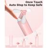 imageKoonie Portable Mini Handheld Personal Fan Powerful 3 Speeds Small Desk Fan with LED Light Cute Design Eyelash Makeup Battery USB Rechargeable for Stylish Women Girls Kids Indoor Outdoor PinkPink3