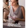 imageKoonie Portable Mini Handheld Personal Fan Powerful 3 Speeds Small Desk Fan with LED Light Cute Design Eyelash Makeup Battery USB Rechargeable for Stylish Women Girls Kids Indoor Outdoor PinkPink2