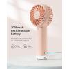 imageKoonie Portable Mini Handheld Personal Fan Powerful 3 Speeds Small Desk Fan with LED Light Cute Design Eyelash Makeup Battery USB Rechargeable for Stylish Women Girls Kids Indoor Outdoor PinkMini Pink