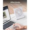 imageKoonie USB Fan Strong Wind Ultra Quiet Small Desk Fan 220 Tilt Folding 3 Speeds Adjustable USBC Powered Personal Fan for Home Office Desktop Pink NO BATTERYWhite