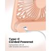 imageKoonie USB Fan Strong Wind Ultra Quiet Small Desk Fan 220 Tilt Folding 3 Speeds Adjustable USBC Powered Personal Fan for Home Office Desktop Pink NO BATTERYMini Pink