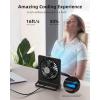 imageKoonie USB Fan Strong Wind Ultra Quiet Small Desk Fan 220 Tilt Folding 3 Speeds Adjustable USBC Powered Personal Fan for Home Office Desktop Pink NO BATTERYBlack