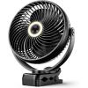 imageKoonie 10000mAh Clip on Fan Rechargeable 8Inch Battery Operated Desk Fan USB Fan 4 Speeds Strong Airflow Sturdy Clamp for Golf Cart Office Desk Outdoor Travel Camping Tent Gym TreadmillBlackGloss Black with LED