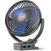 imageKoonie 10000mAh Clip on Fan Rechargeable 8Inch Battery Operated Desk Fan USB Fan 4 Speeds Strong Airflow Sturdy Clamp for Golf Cart Office Desk Outdoor Travel Camping Tent Gym TreadmillBlackBlue