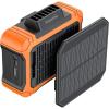 imageKoonie 10000mAh Waist Clip Fan with Solar Panel 30H Working Time Personal LED Light Battery Powered Belt Fan Strong Airflow 3 Speeds Body for Outdoor Working Camping HikingOrange10000mAh