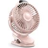 imageKoonie Portable Clip On Fan Small USB Fan Battery Operated 3 Speed Rechargeable Mini Fan With LED Display 360 Rotate Personal Cooling Desk Fan for Stroller Travel Camping Golf Gympink