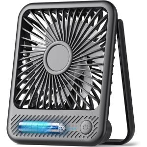 imageKoonie Portable Desk Fan 3520hrs Battery Operated Small USB Fan with Ultra Quiet 220 Tilt Folding Rechargeable Personal Fan with 3 Speeds Strong Wind for Home Office Desktop WhiteMini Black