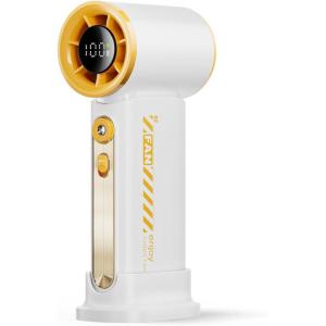 imageKoonie Portable Handheld Fan Battery Operated Fan with Base 8 Hours Digital Display 5 Speeds 90 Ajustable Rechargeable Mini Fan for Outdoor Indoor PinkWhite