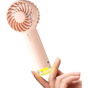 imageKoonie Portable Mini Handheld Personal Fan Powerful 3 Speeds Small Desk Fan with LED Light Cute Design Eyelash Makeup Battery USB Rechargeable for Stylish Women Girls Kids Indoor Outdoor PinkMini Pink