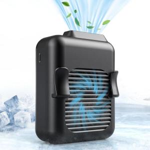 imageKoonie Portable Mini Waist Belt Fan Rechargeable 23h Use Time 5100RPM Strong Airflow with 3 Speed Levels Handsfree Necklace Fan for Blue Collar Weeding Personal Under Shirt Cooling for Outdoor6000mAh