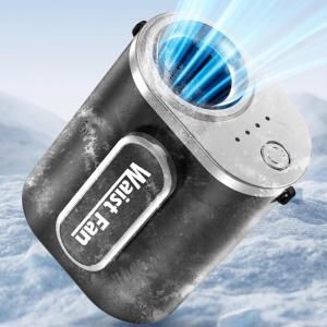 imageKoonie Portable Mini Waist Belt Fan Rechargeable Upgraded 17500RPM Strong Airflow with 4 Speed Levels Personal Handsfree Necklace Cooling Fan Under Shirt Cooling for Blue Collar Weeding Outdoor