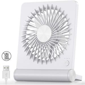 imageKoonie USB Fan Strong Wind Ultra Quiet Small Desk Fan 220 Tilt Folding 3 Speeds Adjustable USBC Powered Personal Fan for Home Office Desktop Pink NO BATTERYWhite