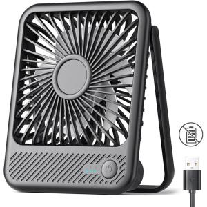 imageKoonie USB Fan Strong Wind Ultra Quiet Small Desk Fan 220 Tilt Folding 3 Speeds Adjustable USBC Powered Personal Fan for Home Office Desktop Pink NO BATTERYMini Black